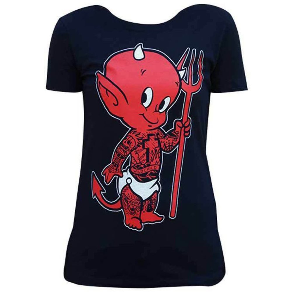 Tattooed Red Baby LIL DEVIL Black Tee S-M-L-XL-2XL NWT